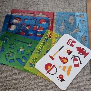 Colorful Sturdy Stencil and Card Set for Kids
